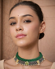 NAVYA THREADED CHOKER NECKLACE JEWELLERY SET COMBO